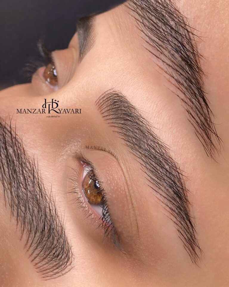 نمونه کار میکروبلیدینگ نچرال و طبیعی ابرو توسط منظر یاوری در شهر ری.
