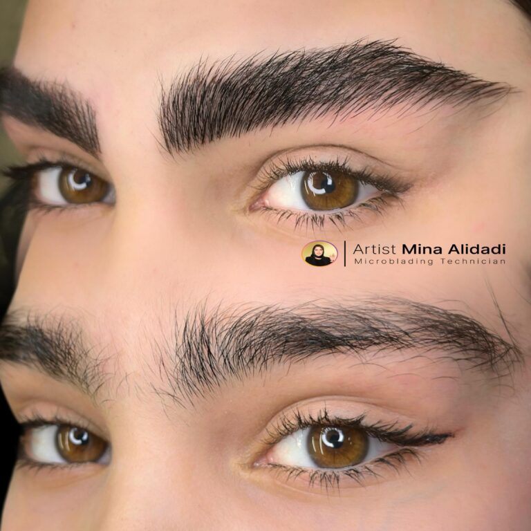 هاشور ابرو مینا علیداری، ترمیم و کامل کردن بخشهای خالی ابرو