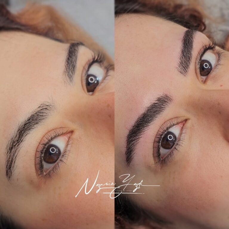 هاشورهای ظریف و مویی که مطابق رویش ابروهاست
